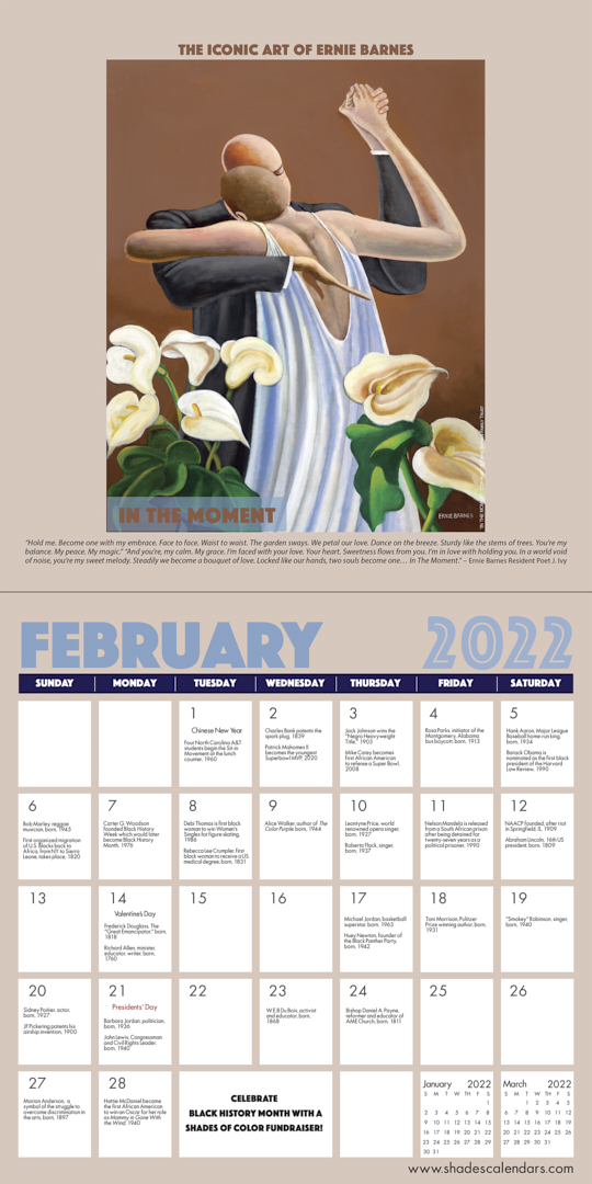 The Art of Ernie Barnes: 2022 African American Wall Calendar